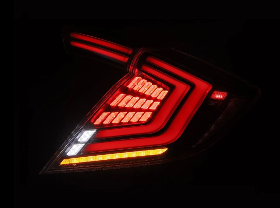Prismatic LED Taillights Black Red by AlphaRex