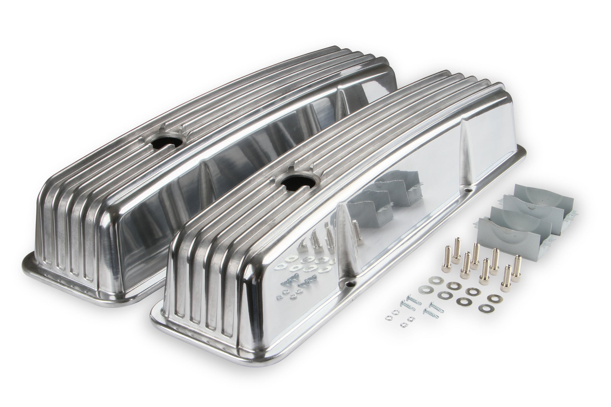 Mr. Gasket Cast Aluminum Finned Valve Covers - Polished by Mr Gasket