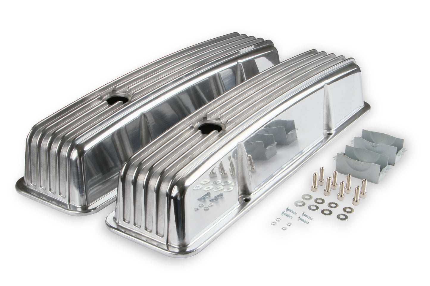 Mr. Gasket Cast Aluminum Finned Valve Covers - Polished by Mr Gasket