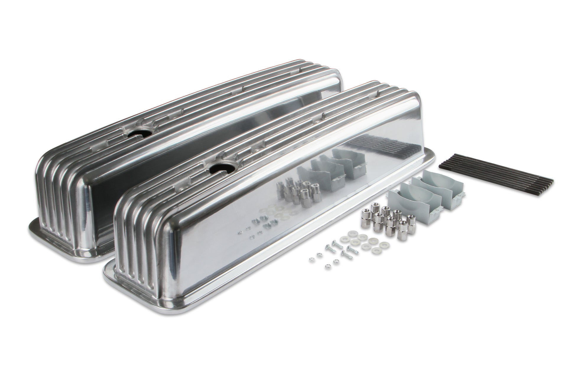 Mr. Gasket Cast Aluminum Ball Milled Center Bolt Valve Covers - Polished by Mr Gasket