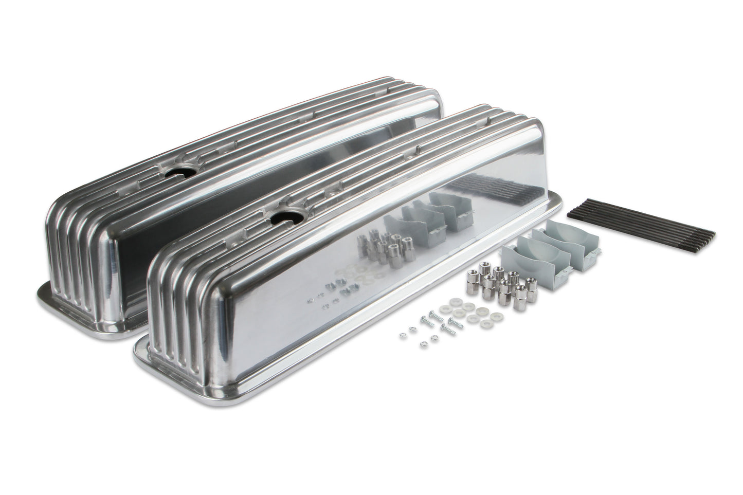 Mr. Gasket Cast Aluminum Ball Milled Center Bolt Valve Covers - Polished by Mr Gasket