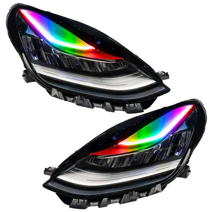 2017–20 Tesla Model 3 Headlights ColorSHIFT DRL Upgrade by ORACLE Lighting