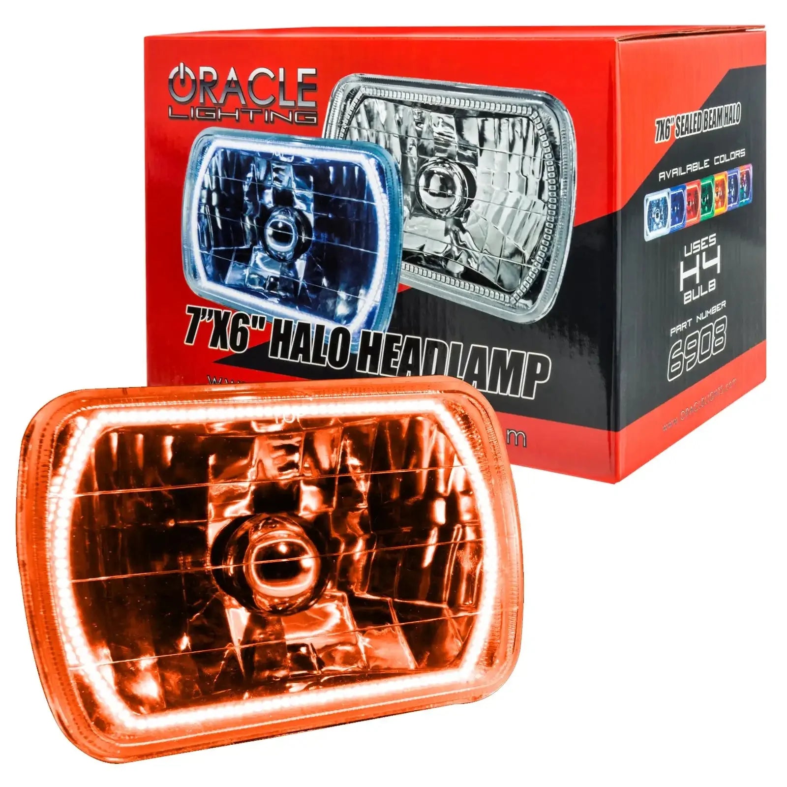 ORACLE Sealed Beam 7x6 H6054 Headlight with Pre-Installed SMD Halo by ORACLE Lighting
