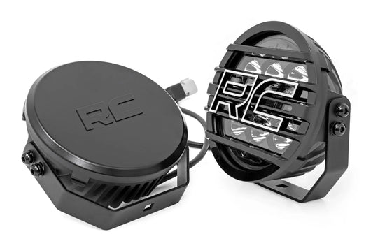 Rough Country Black Series Halo LED Light Pair White/Amber DRL | 6.5 Inch | Round by Rough Country