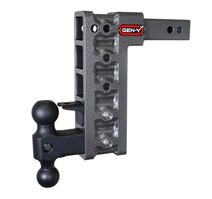 MEGA-DUTY 2" Shank 10" Drop 1.5K TW 10K Hitch with Dual-Ball & Pintle Lock by GEN-Y Hitch