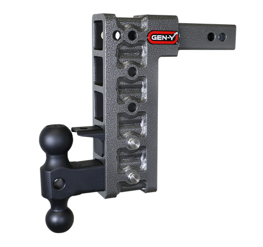 MEGA-DUTY 2" Shank 10" Drop 1.5K TW 10K Hitch with Dual-Ball & Pintle Lock by GEN-Y Hitch