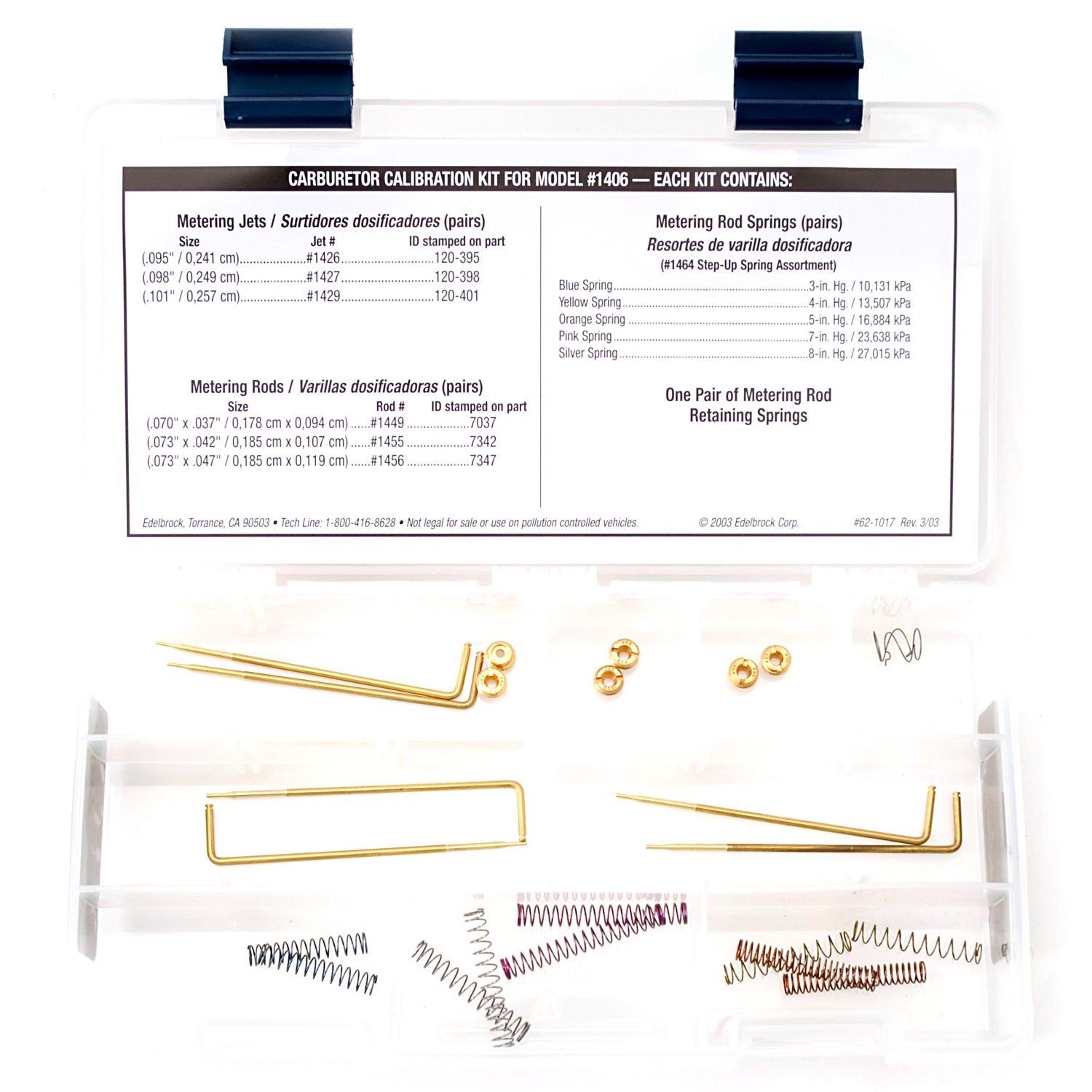 Edelbrock Performer EPS Series 1406 carburetor calibration kit by Edelbrock