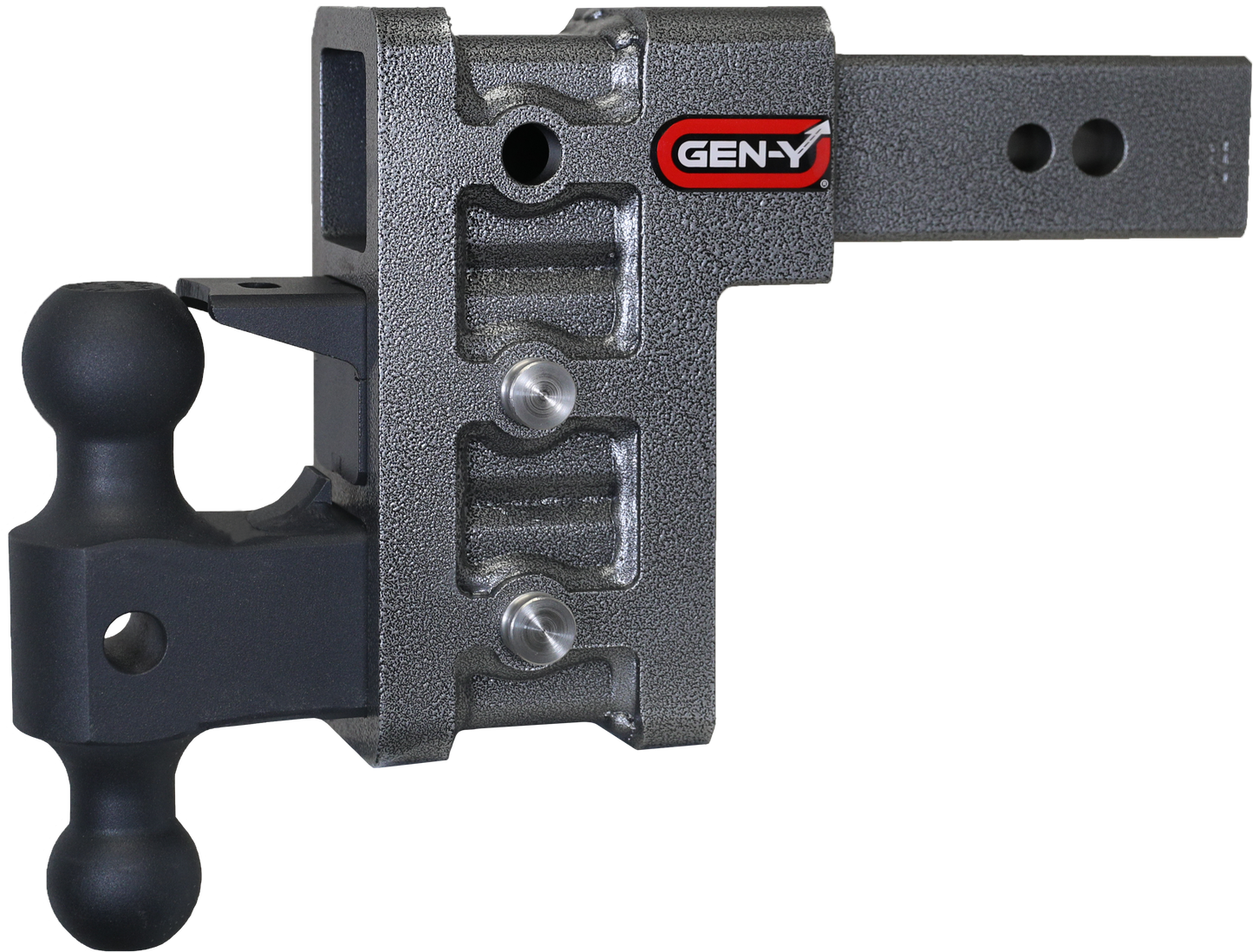 MEGA-DUTY 2.5" Shank 6" Drop 3.5K TW 32K Hitch with Dual-Ball & Pintle Lock by GEN-Y Hitch