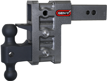 MEGA-DUTY 2.5" Shank 6" Drop 3.5K TW 32K Hitch with Dual-Ball & Pintle Lock by GEN-Y Hitch