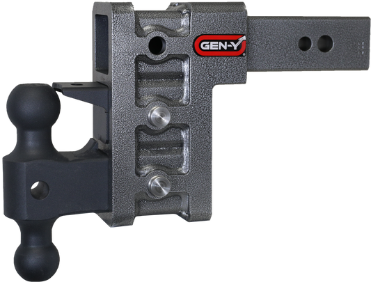 MEGA-DUTY 2.5" Shank 6" Drop 3.5K TW 32K Hitch with Dual-Ball & Pintle Lock by GEN-Y Hitch