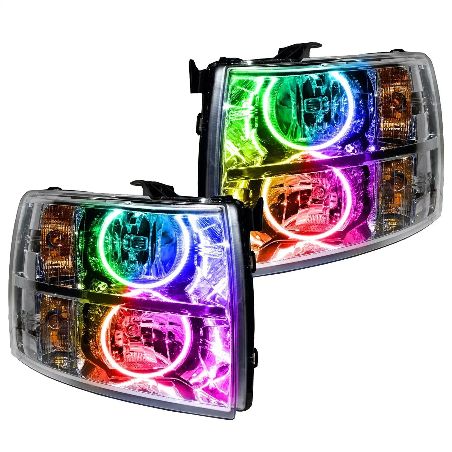 ORACLE Lighting 2007-2013 Chevy Silverado Pre-Assembled Halo Headlights - Chrome Housing by ORACLE Lighting