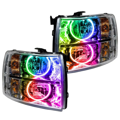 ORACLE Lighting 2007-2013 Chevy Silverado Pre-Assembled Halo Headlights - Chrome Housing by ORACLE Lighting