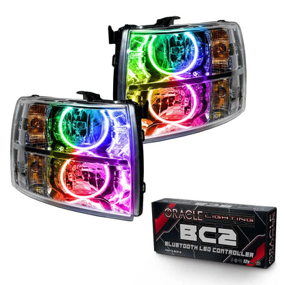 ORACLE Lighting 2007-2013 Chevy Silverado Pre-Assembled Halo Headlights - Chrome Housing by ORACLE Lighting
