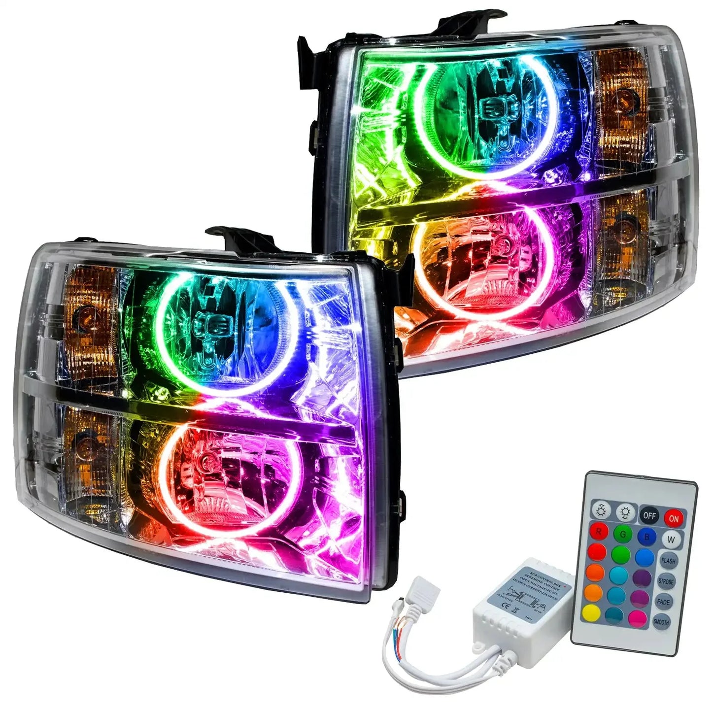 ORACLE Lighting 2007-2013 Chevy Silverado Pre-Assembled Halo Headlights - Chrome Housing by ORACLE Lighting