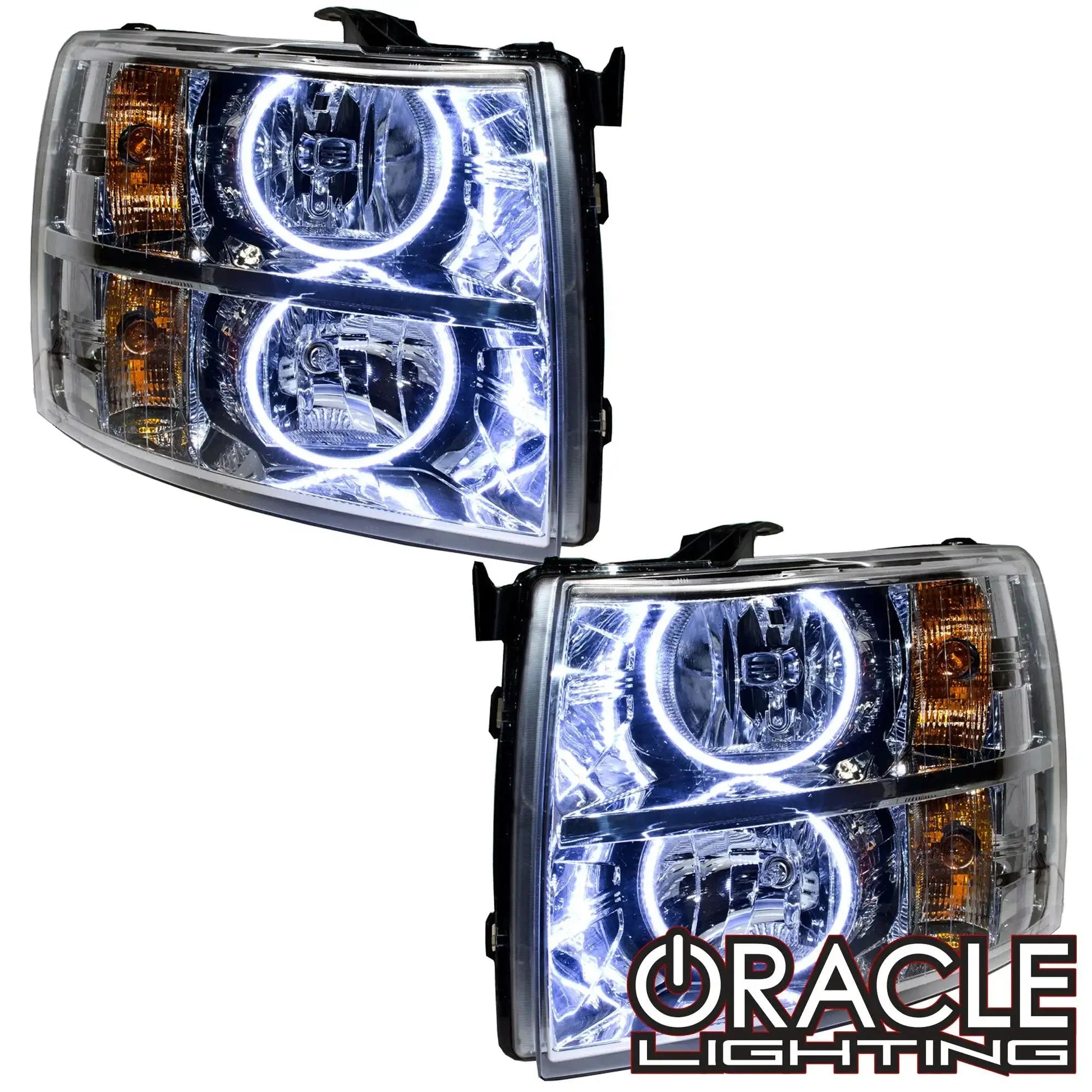 ORACLE Lighting 2007-2013 Chevy Silverado Pre-Assembled Halo Headlights - Chrome Housing by ORACLE Lighting