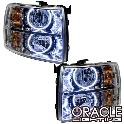 ORACLE Lighting 2007-2013 Chevy Silverado Pre-Assembled Halo Headlights - Chrome Housing by ORACLE Lighting