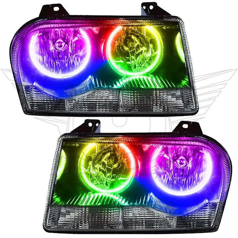 ORACLE Lighting 2005-2010 Chrysler 300 Base V6 Pre-Assembled Halo Headlights - Non HID - Chrome Housing by ORACLE Lighting