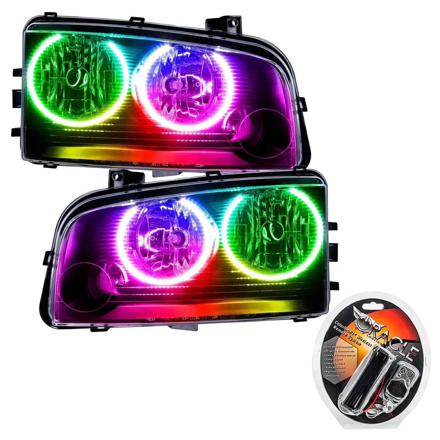 ORACLE Lighting 2005-2010 Dodge Charger Pre-Assembled Halo Headlights - Non HID by ORACLE Lighting