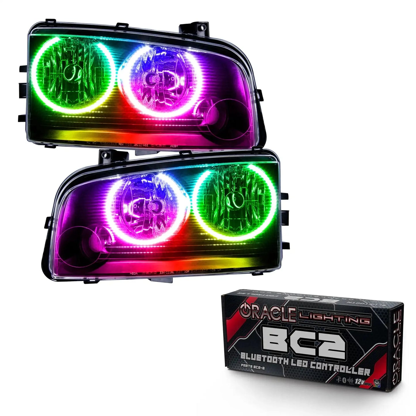 ORACLE Lighting 2005-2010 Dodge Charger Pre-Assembled Halo Headlights - Non HID by ORACLE Lighting