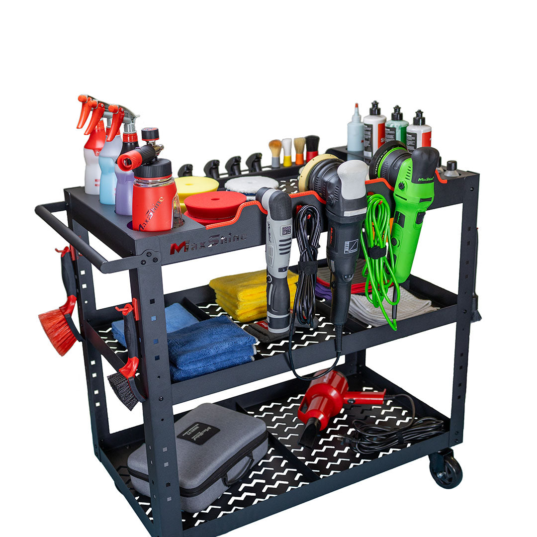 Premium Steel Detailing Rolling Trolley by MaxshineUSA