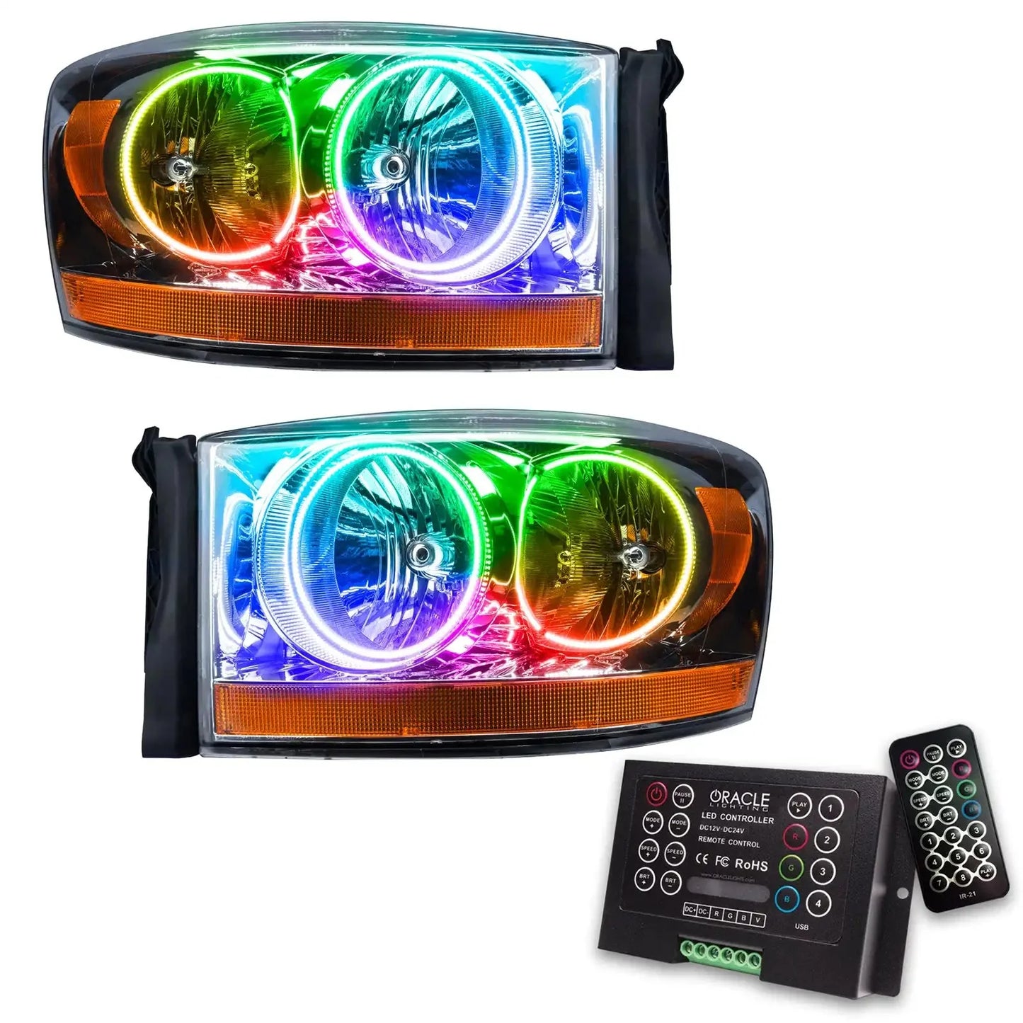 ORACLE Lighting 2006 Dodge Ram Pre-Assembled Halo Headlights - Chrome by ORACLE Lighting