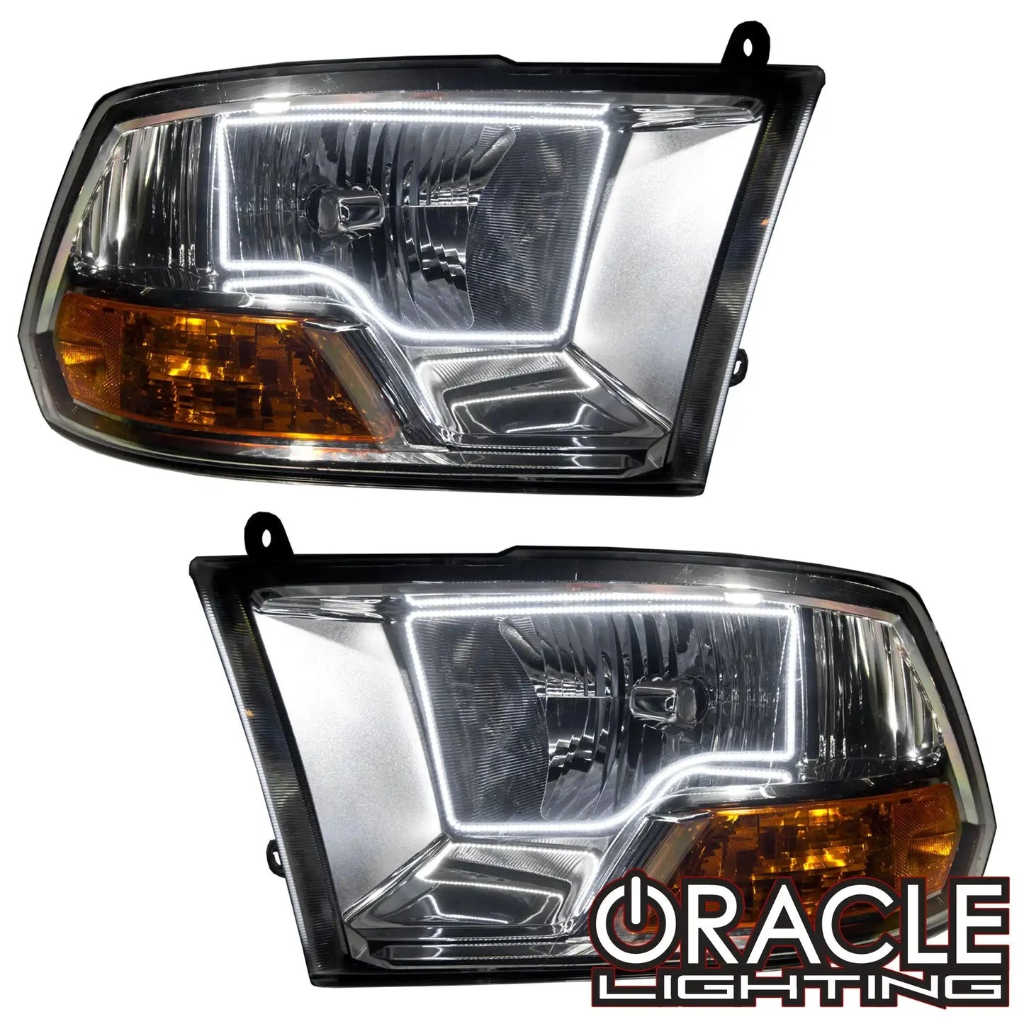 ORACLE Lighting 2009-2012 Ram Non-Sport Pre-Assembled Halo Headlights - Chrome Housing by ORACLE Lighting