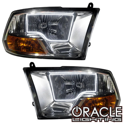 ORACLE Lighting 2009-2012 Ram Non-Sport Pre-Assembled Halo Headlights - Chrome Housing by ORACLE Lighting