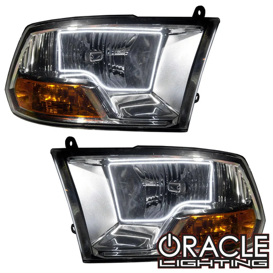 ORACLE Lighting 2009-2012 Ram Non-Sport Pre-Assembled Halo Headlights - Chrome Housing by ORACLE Lighting