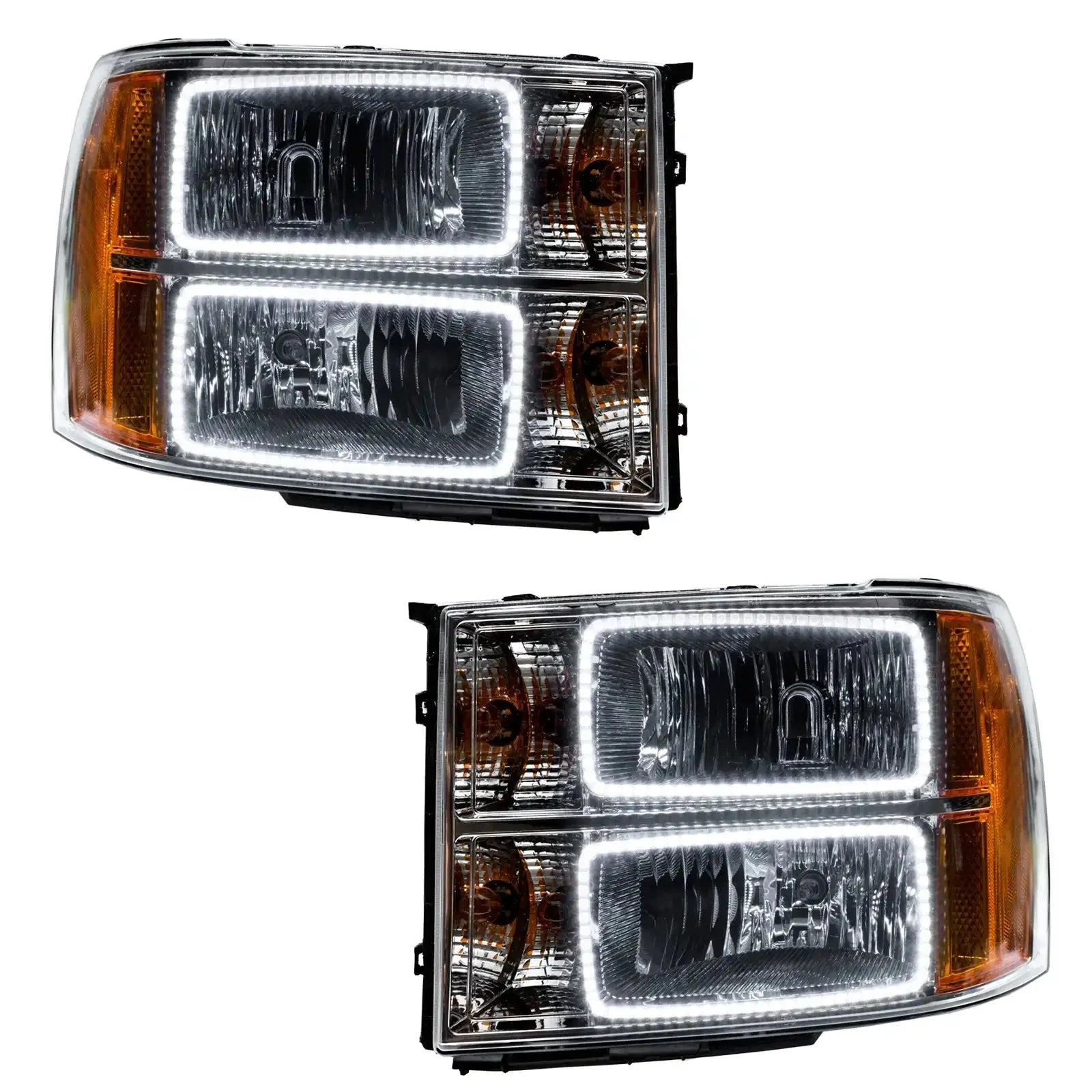 ORACLE Lighting 2007-2013 GMC Sierra Pre-Assembled Halo Headlights - (Square Ring Design) by ORACLE Lighting