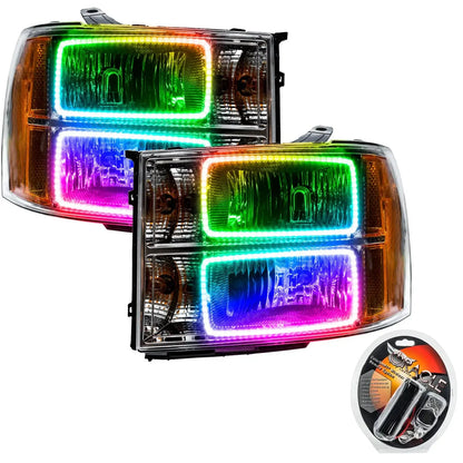 ORACLE Lighting 2007-2013 GMC Sierra Pre-Assembled Halo Headlights - (Square Ring Design) by ORACLE Lighting