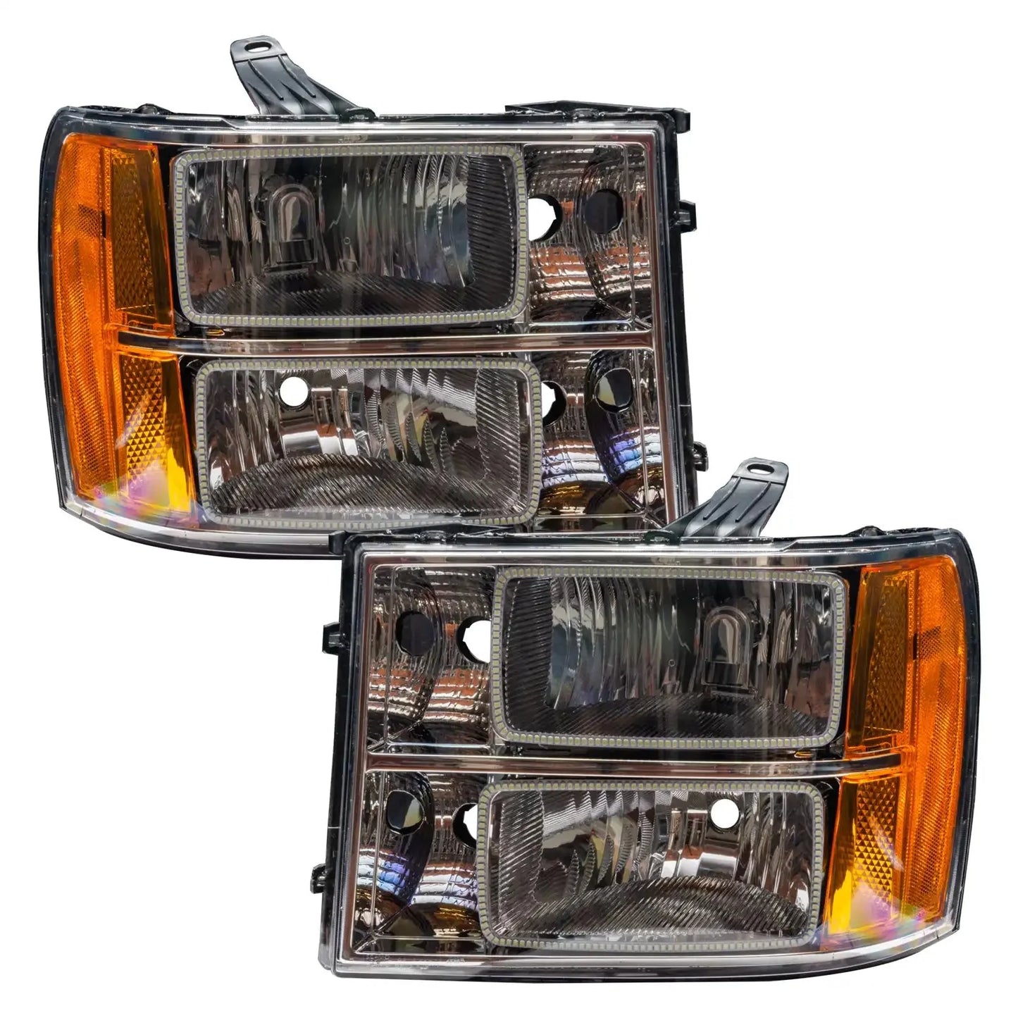 ORACLE Lighting 2007-2013 GMC Sierra Pre-Assembled Halo Headlights - (Square Ring Design) by ORACLE Lighting