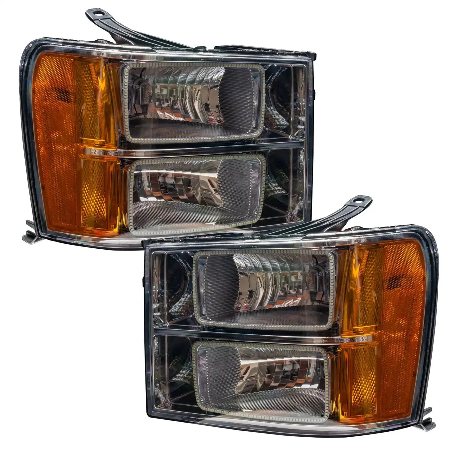 ORACLE Lighting 2007-2013 GMC Sierra Pre-Assembled Halo Headlights - (Square Ring Design) by ORACLE Lighting