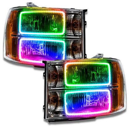 ORACLE Lighting 2007-2013 GMC Sierra Pre-Assembled Halo Headlights - (Square Ring Design) by ORACLE Lighting