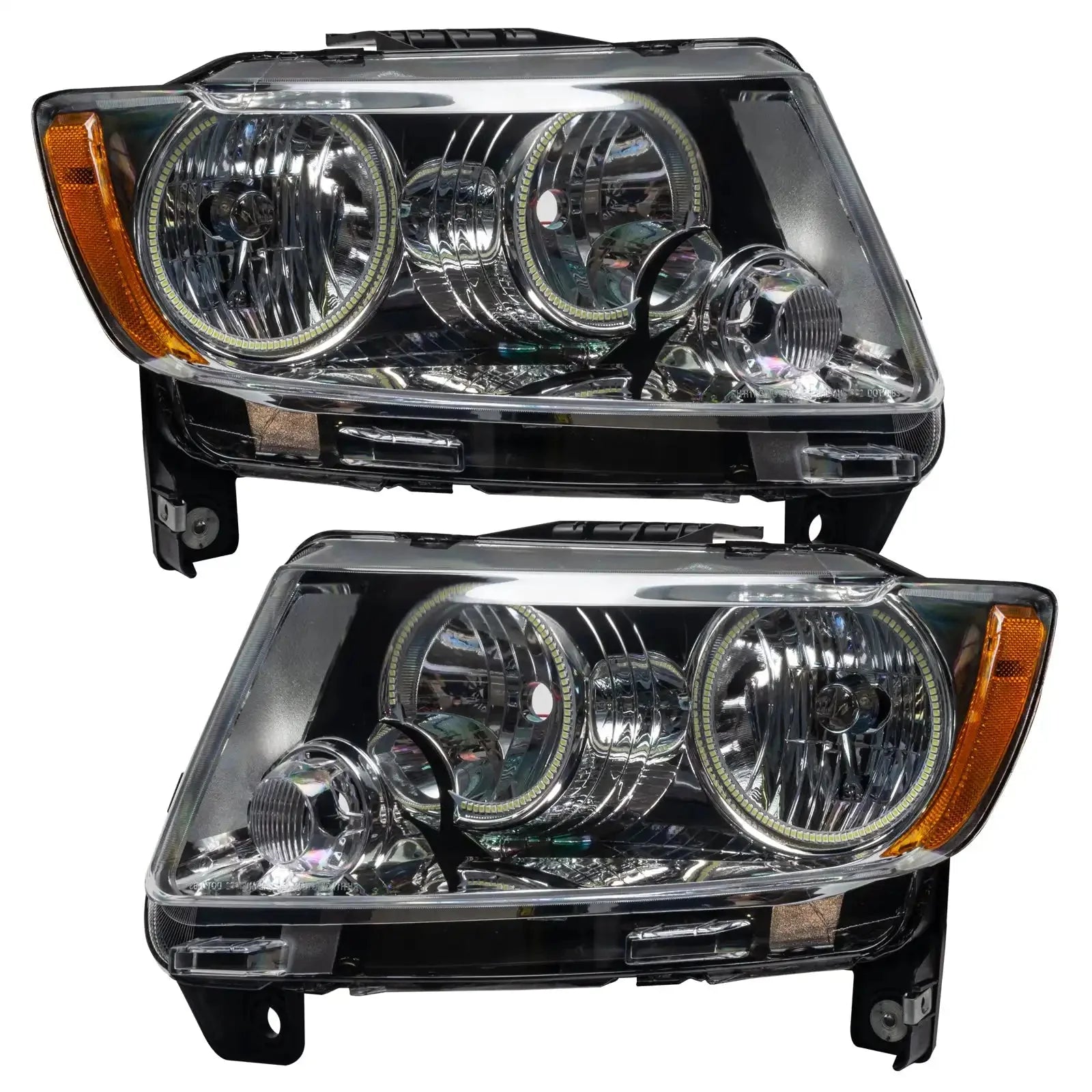 ORACLE Lighting 2011-2013 Jeep Grand Cherokee Pre-Assembled Halo Headlights - Non HID - Chrome by ORACLE Lighting
