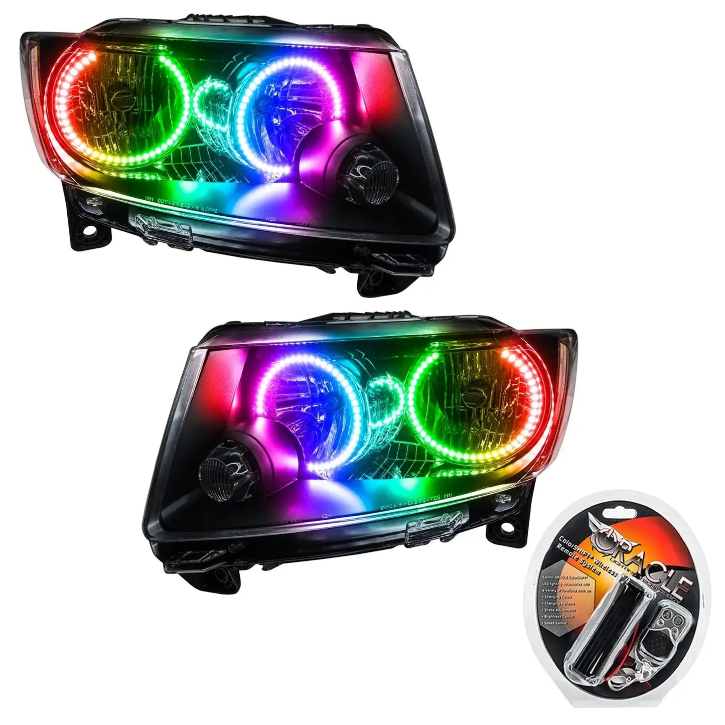 ORACLE Lighting 2011-2013 Jeep Grand Cherokee Pre-Assembled Halo Headlights - Non HID - Chrome by ORACLE Lighting