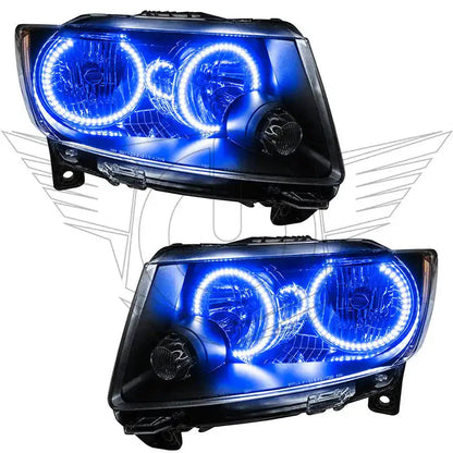 ORACLE Lighting 2011-2013 Jeep Grand Cherokee Pre-Assembled Halo Headlights - Non HID - Chrome by ORACLE Lighting