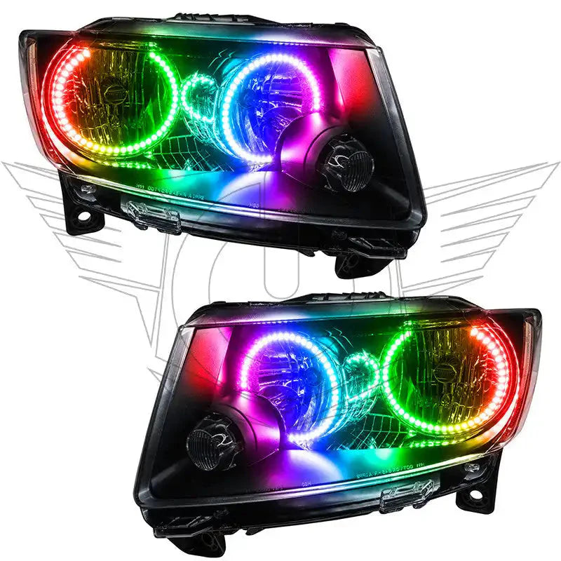 ORACLE Lighting 2011-2013 Jeep Grand Cherokee Pre-Assembled Halo Headlights - Non HID - Chrome by ORACLE Lighting