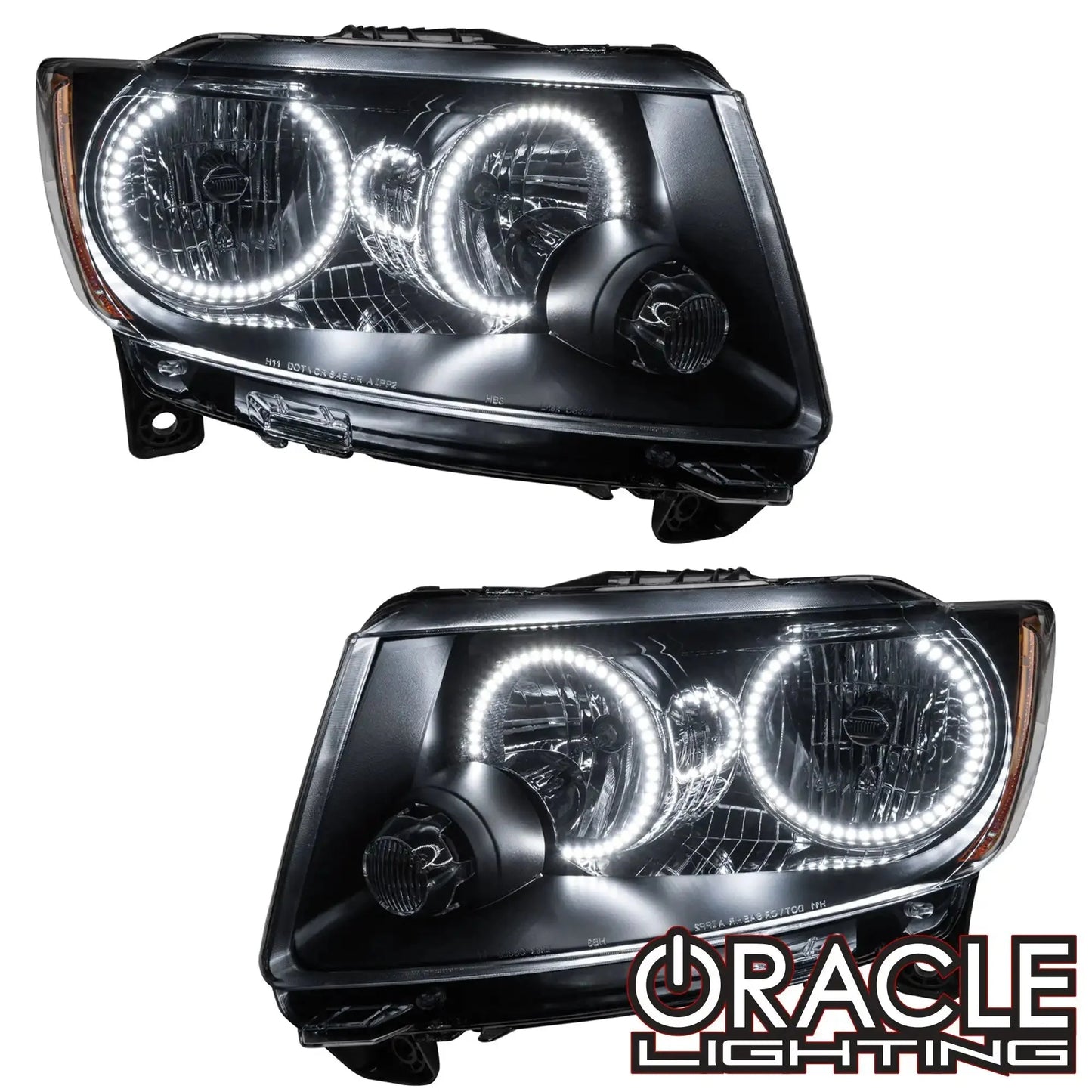 ORACLE Lighting 2011-2013 Jeep Grand Cherokee Pre-Assembled Halo Headlights - Non HID - Chrome by ORACLE Lighting