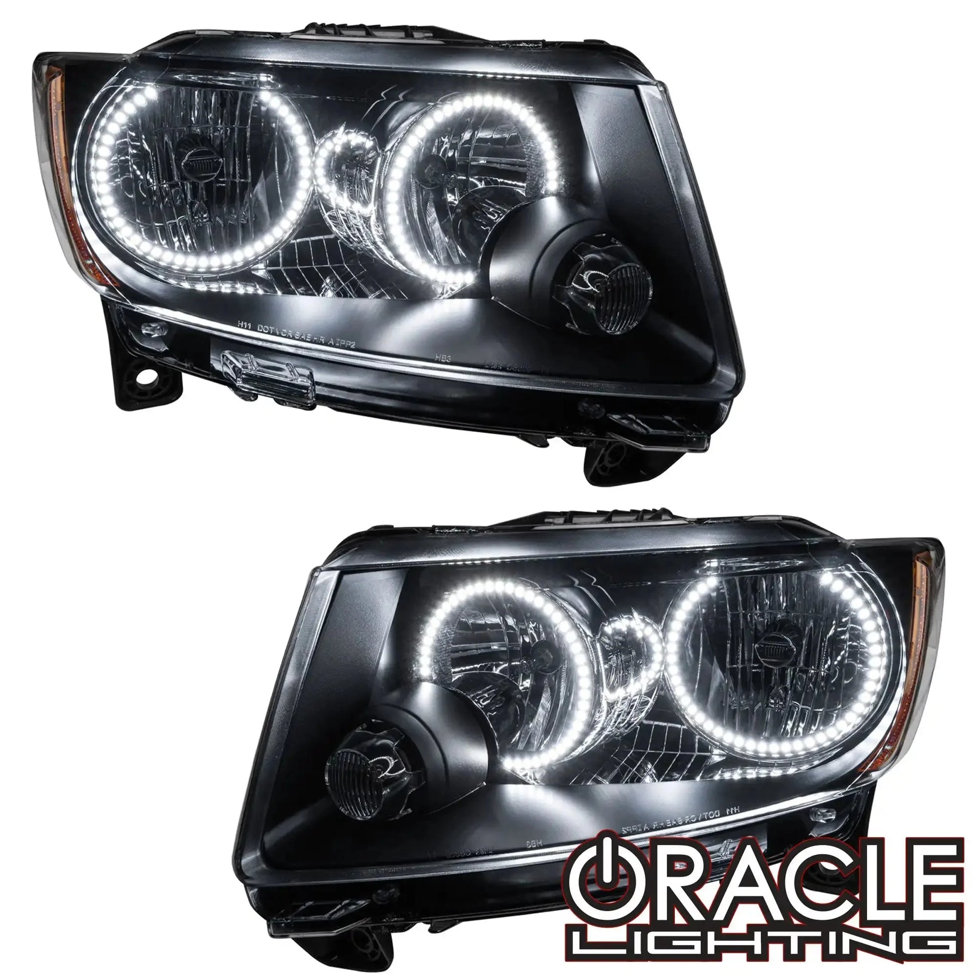 ORACLE Lighting 2011-2013 Jeep Grand Cherokee Pre-Assembled Halo Headlights - Non HID - Chrome by ORACLE Lighting