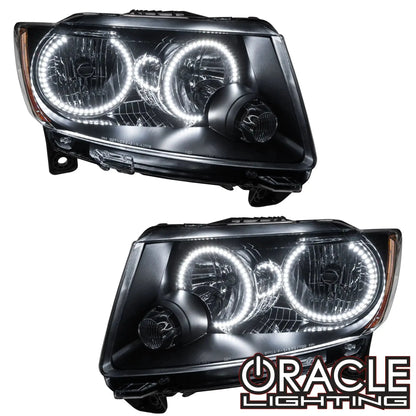 ORACLE Lighting 2011-2013 Jeep Grand Cherokee Pre-Assembled Halo Headlights - Non HID - Chrome by ORACLE Lighting