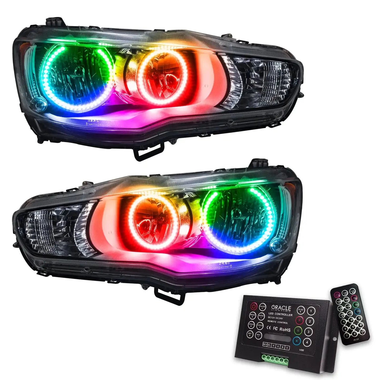 ORACLE Lighting 2008-2017 Mitsubishi Lancer Pre-Assembled Halo Headlights by ORACLE Lighting