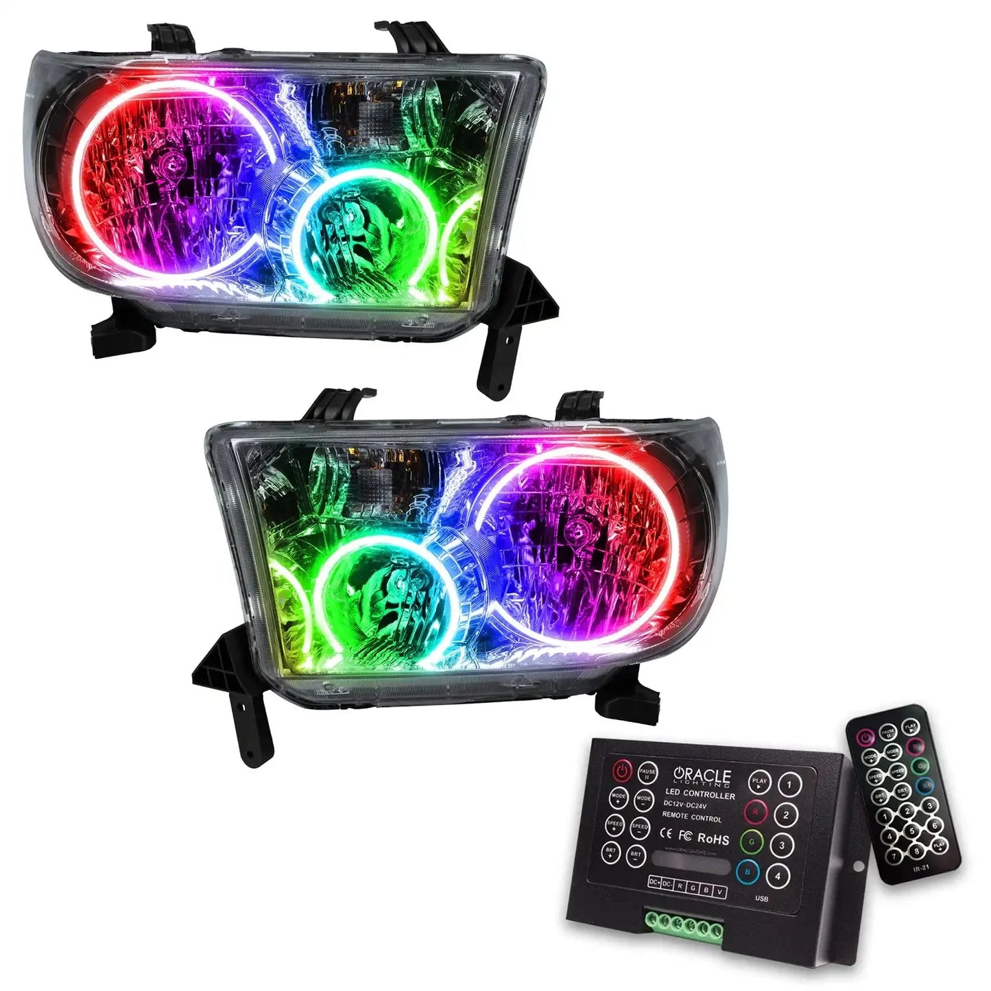 ORACLE Lighting 2007-2013 Toyota Tundra Pre-Assembled Halo Headlights - Chrome Housing by ORACLE Lighting