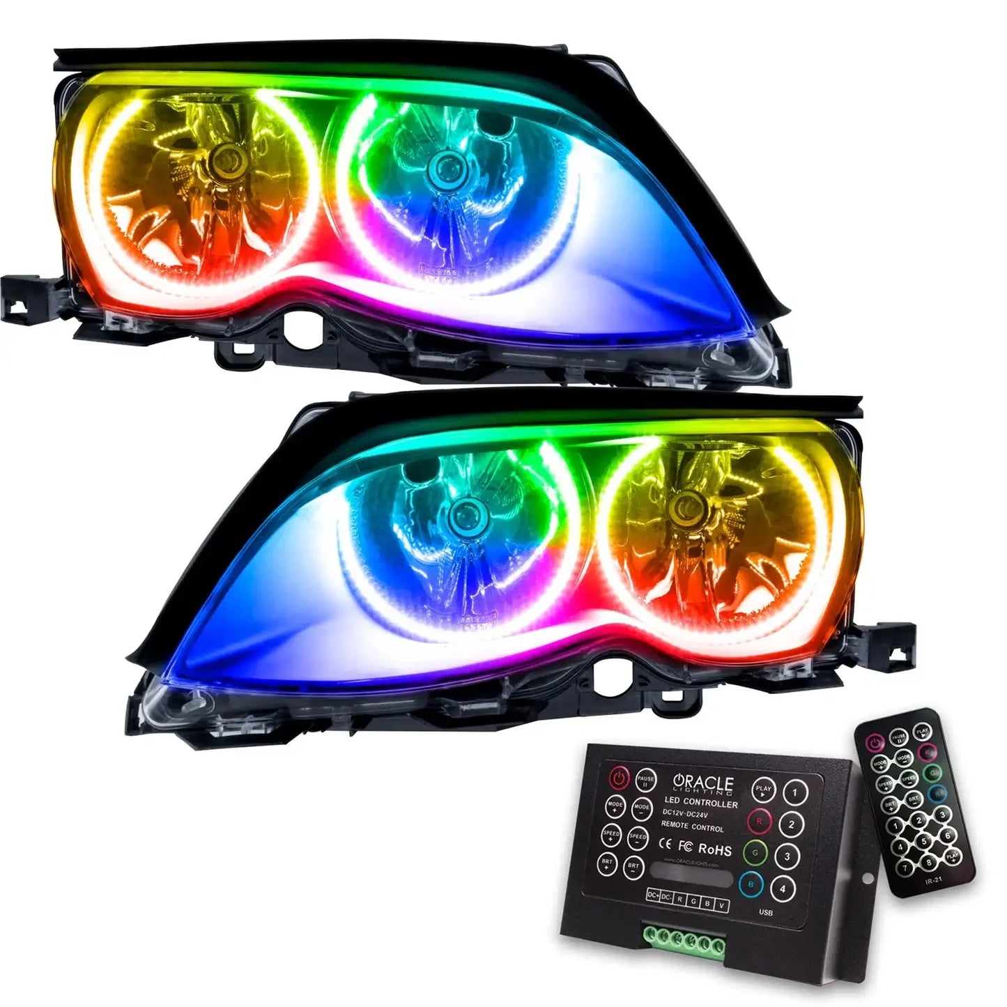 ORACLE Lighting 2002-2005 BMW 3 Series Pre-Assembled Halo Headlights - Black Housing by ORACLE Lighting