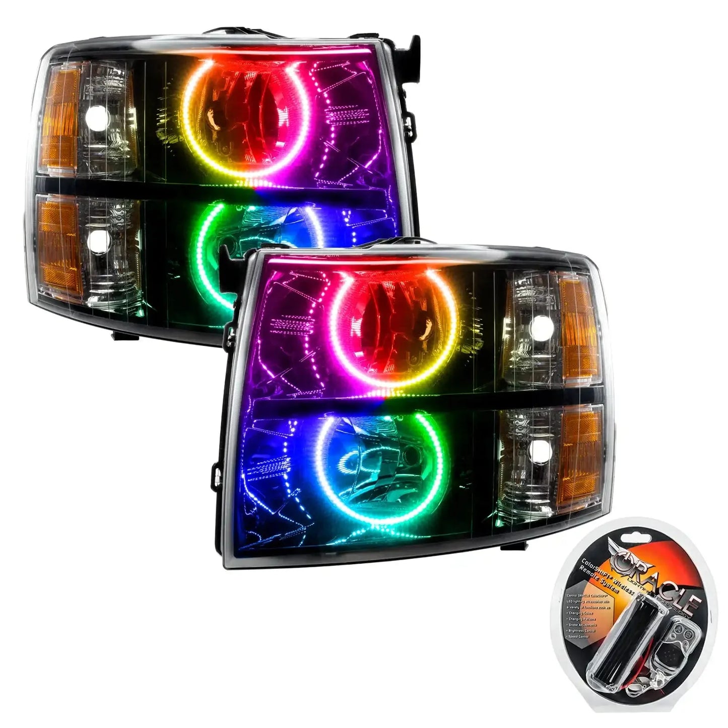 ORACLE Lighting 2007-2013 Chevrolet Silverado Pre-Assembled Halo Headlights - Black Housing by ORACLE Lighting
