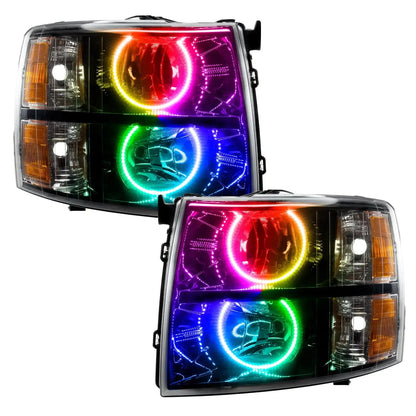 ORACLE Lighting 2007-2013 Chevrolet Silverado Pre-Assembled Halo Headlights - Black Housing by ORACLE Lighting