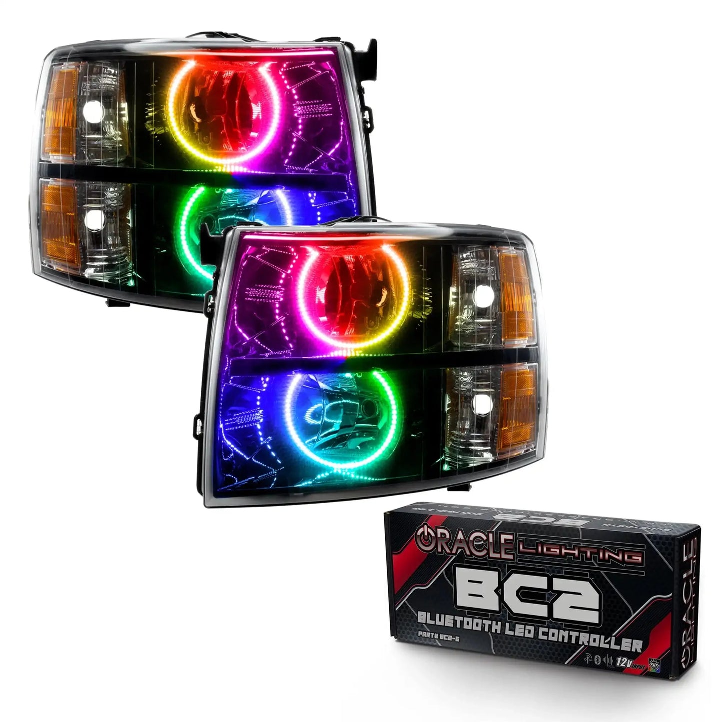 ORACLE Lighting 2007-2013 Chevrolet Silverado Pre-Assembled Halo Headlights - Black Housing by ORACLE Lighting