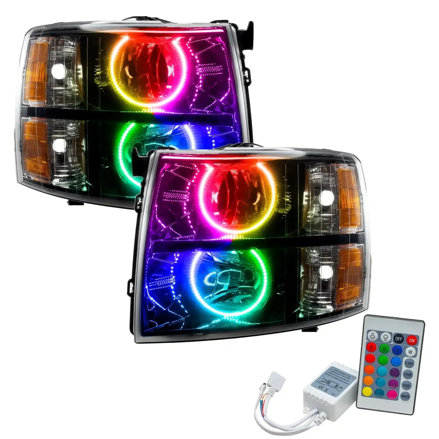 ORACLE Lighting 2007-2013 Chevrolet Silverado Pre-Assembled Halo Headlights - Black Housing by ORACLE Lighting