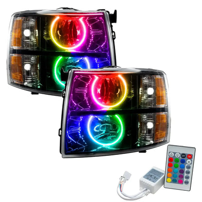 ORACLE Lighting 2007-2013 Chevrolet Silverado Pre-Assembled Halo Headlights - Black Housing by ORACLE Lighting