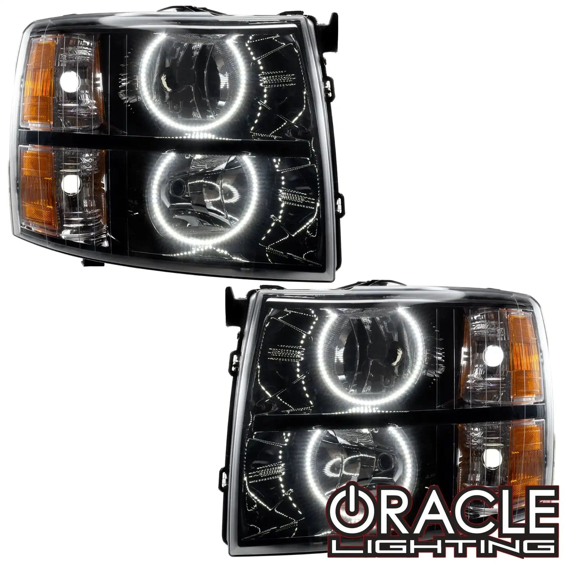 ORACLE Lighting 2007-2013 Chevrolet Silverado Pre-Assembled Halo Headlights - Black Housing by ORACLE Lighting