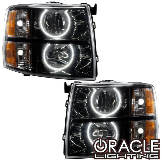 ORACLE Lighting 2007-2013 Chevrolet Silverado Pre-Assembled Halo Headlights - Black Housing by ORACLE Lighting